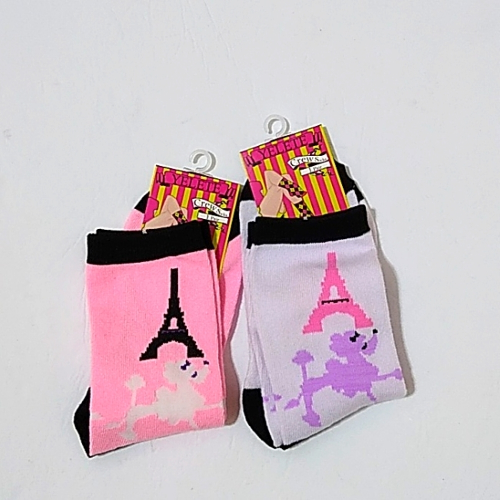Yelete Poodle Estillo Crew Socks